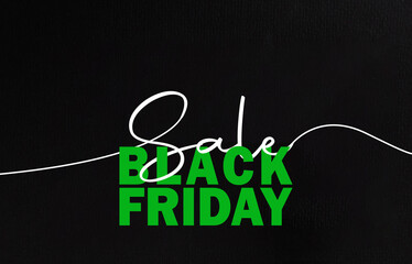 Black Friday Sale Promotion Banner Bright Green . Banner lettering for online and offline business, store. banner, flyer. Black Friday advertising, special offer and sale. Banner and poster, brochure