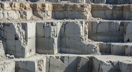 Layered Extraction: A Stone Quarry's Deep Geometric Impression within Earth's Crust