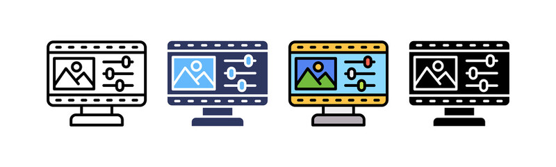 Fototapeta premium Picture Editing multiple icon