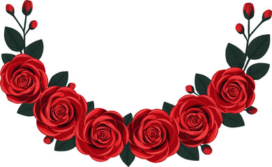 
Red Rose Garland Floral Vector Decoration
