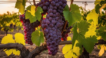 Sun-Kissed vineyards unveil the allure of ripening grapes ready for the harvest