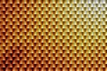 Illustration of abstract geometric pattern featuring small squares in shades of brown and gold, creating a textured effect