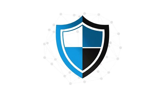 Modern shield logo design representing security and protection in digital space