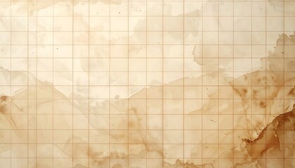Vintage Map Background with Grid Lines and Watercolor Texture.