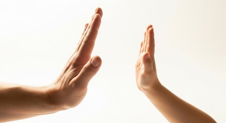 Symbolic representation of diverse hands communicating through elevated gestures on clean backdrop