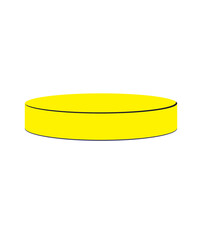 Yellow cylinder platform for a minimalist product showcase