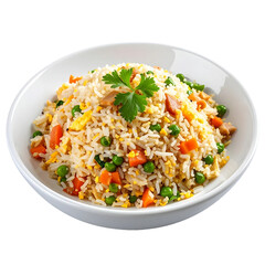 Fried rice on isolated on transparent Or White background