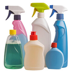 House Cleaning Chemicals isolated on white or transparent background