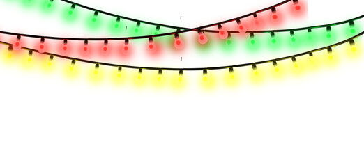 lights cords xmas christmas celebration transparent lamps - 3d rendering