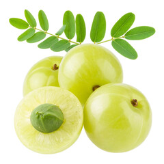 Indian gooseberry isolated on white or transparent background