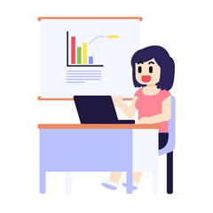 People presenting and meeting illustration