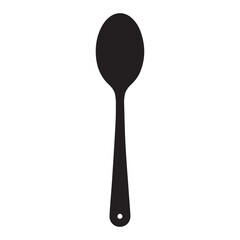 Wooden cooking spoon silhouette vector flat illustration design