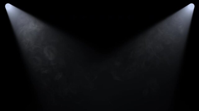 Intense Spotlight Rays Cutting Through Thick Smoke in 4K &mdash; Transparent Background Light FX for Concert Stages, Cinematic Openers, Atmospheric Scenes, and Video Editing