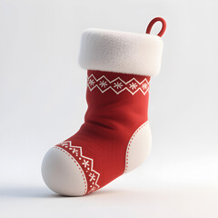 Red Christmas socks with white snow pattern