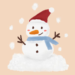 snowman with red hat
