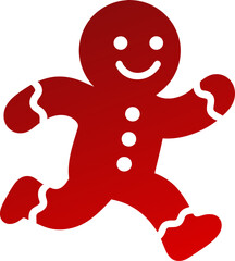 Running Gingerbread Man Cookie Vector Icon With Orange Gradient
