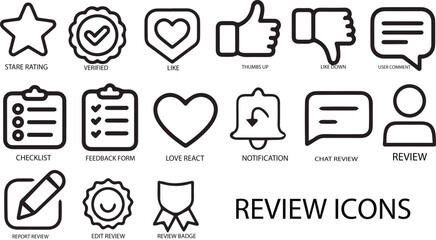 Review icon set illustration vector