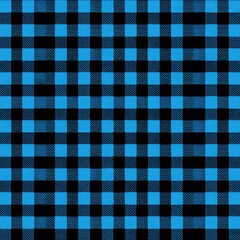 Repeating black and cyan plaid pattern