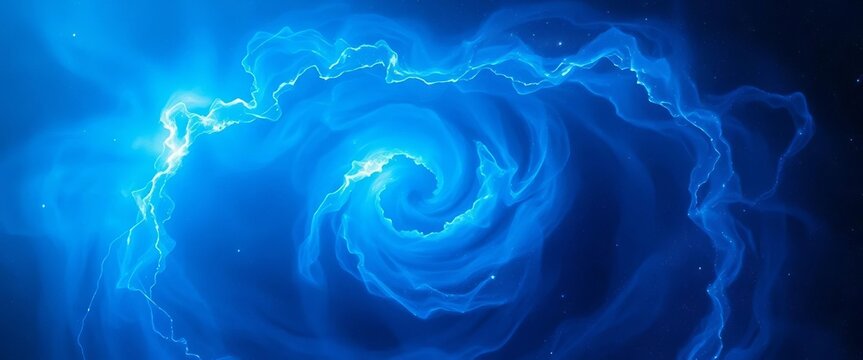 Abstract swirling blue nebula, cosmic texture,  sky,  watercolor