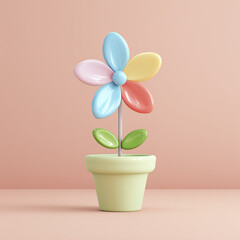 pink flower in a pot