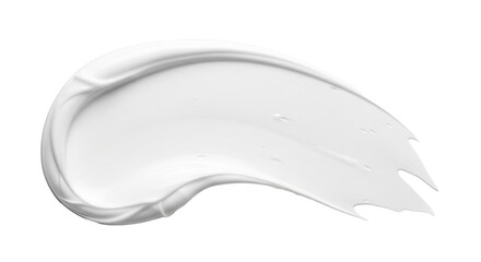 Moisturizing cream texture smear rich smooth strokes on white background