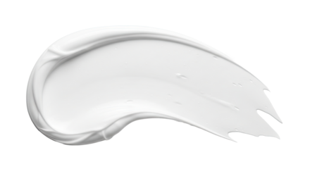 Moisturizing cream texture smear rich smooth strokes on white background