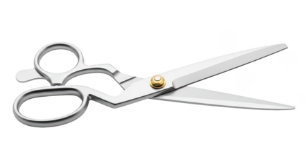 Professional Silver Tailor Scissors Isolated On Black Background