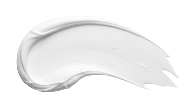 Moisturizing cream texture smear rich smooth strokes on white background