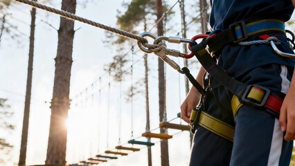 Person on rope course