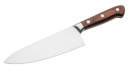 Professional Chefs Knife With Wooden Handle On Black Background