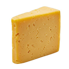 Slice Of Cheddar Cheese Isolated On Black Background Studio Shot
