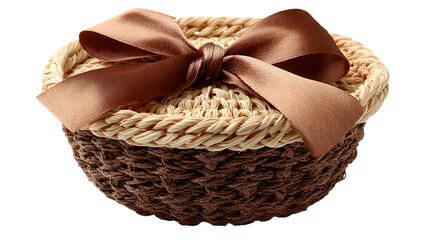 wicker basket with a bow