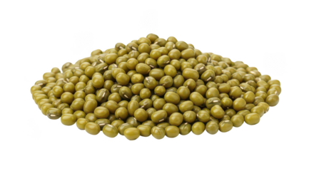 Green Mung Beans Pile Isolated On Black Background