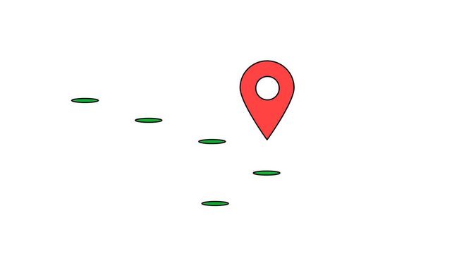 Map pointer with red pointer icon, location marker icon or map pin.