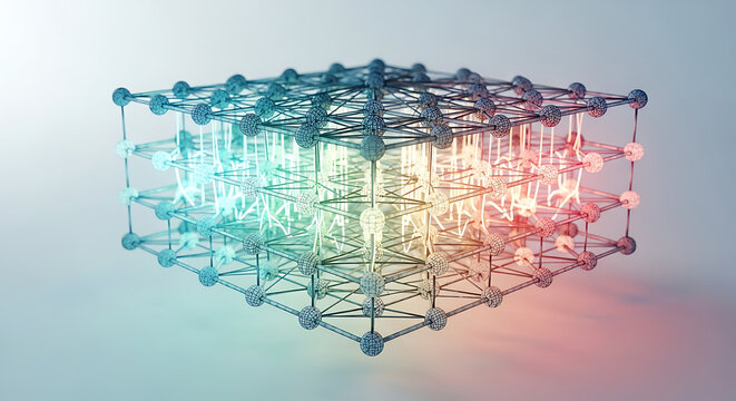 Digital data grid structure abstract form