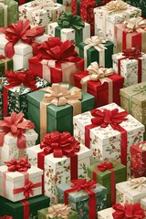 Obraz premium christmas gift boxes with ribbon