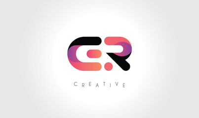 ER Modern Gradient Abstract Logo – Creative Rounded Lettermark Branding Design