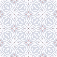 Fototapeta premium Modern Ikat Winter Bloom Ikat: Flowing Diamond Petals in Mauve, Blue, and White with Snowy Motion