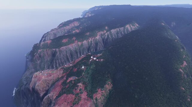 Aerial view of Makaha Ridge PMRF on Unnamed Road in Waimea. Hawaii. United States