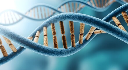 Dna double helix structure close up scientific visualization