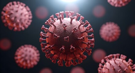 Coronavirus close up 3d render medical illustration