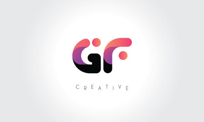 GF Modern Gradient Abstract Logo – Creative Rounded Lettermark Branding Design