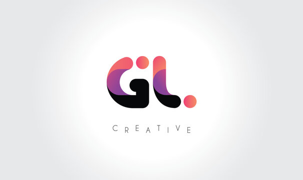 GL Modern Gradient Abstract Logo &ndash; Creative Rounded Lettermark Branding Design
