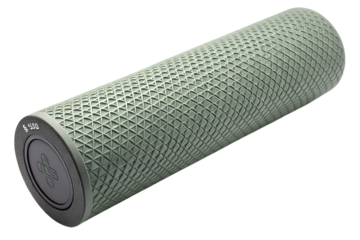 Textured sage green foam roller for muscle recovery and physical therapy equipment