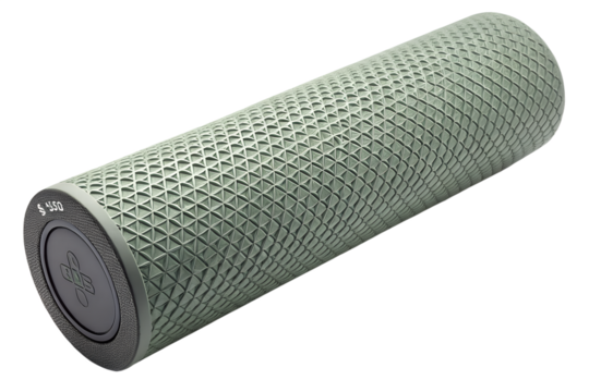 Textured sage green foam roller for muscle recovery and physical therapy equipment