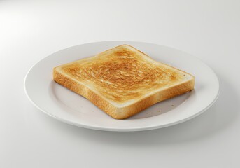 Crispy toast on a white plate culinary still life for food photography