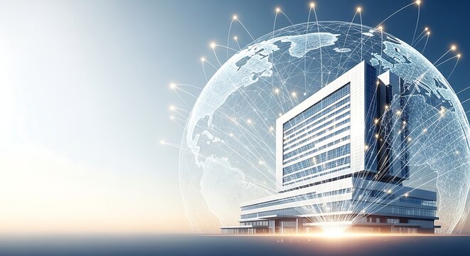 Global Connectivity - Modern Building Integrated with a Networked World.