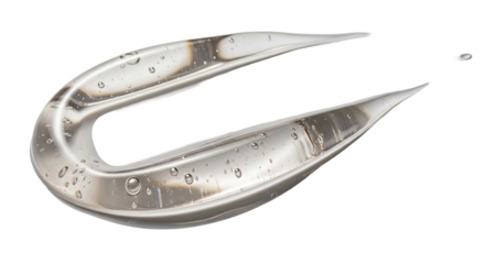 Hyaluronic glossy gel smear reflective water fresh highlights on white