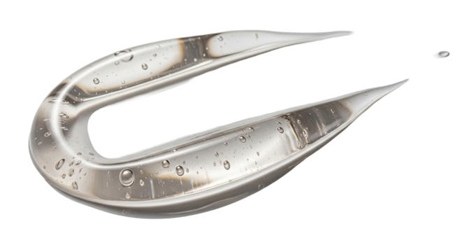 Hyaluronic glossy gel smear reflective water fresh highlights on white