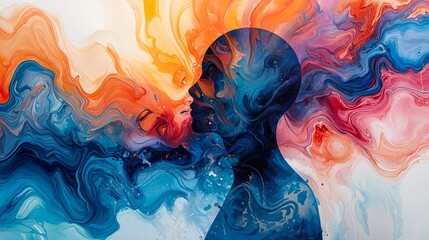 Color Collision: Harmony in Motion, abstract colorful background 